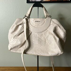Furla snake skin 2 way bag. EUC